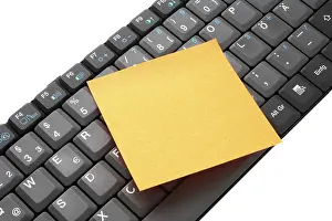 Office Communication Tools Prints: Keyboard with note pad