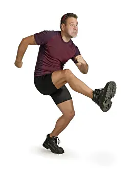 Prints of Kicking man Sole Prints: Kicking Man Print