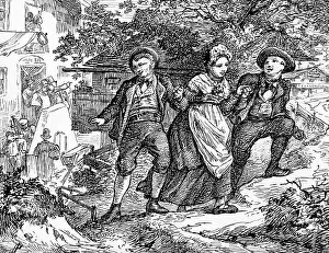 Traditional Bavarian Customs Prints: Kidnapping of the bride, Lenggries