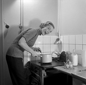Kitchen Interior Design Prints: In the kitchen 1950s