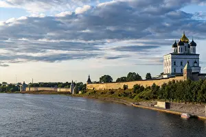 Trinity Cathedral Russia Prints: The kremlin and the Trinity Cathedral in Pskov