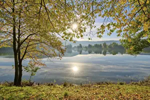 German Uplands Photography Prints: Lake, cherry tree, reflection, sky