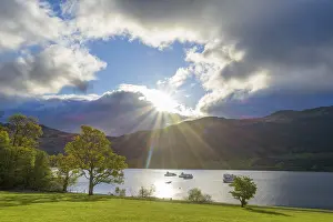 Loch Lomond Scotland Prints: Lake with dramatic clouds and sun in spring