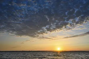 Northern Germany Wetland Prints: Lake Dummer at sunset with evening clouds