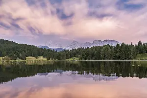 German Alps Water Reflections Prints: Lake Geroldsee with dramatic clouds