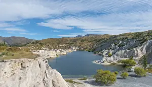 Limestone Cliffs New Zealand Prints: Lake surrounded by limestone cliffs