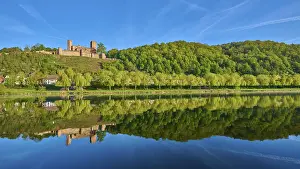 Historic German Landmark Prints: Landscape with castle and trees