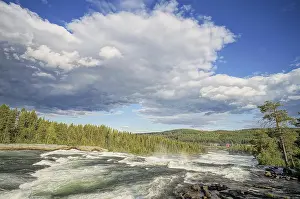 Cloudy Skies Prints: Landscape with river and clouds
