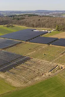 Solar Energy Farm Prints: Large area with solar panels and open fields