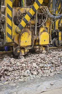German Construction Site Prints: Large construction machine in use