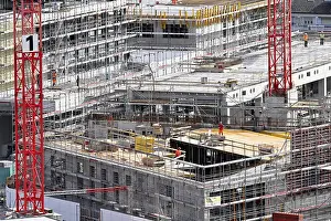 Labourer At Work Prints: Large construction site