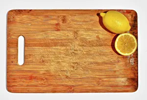 Framed Print : Two Lemons on Kitchen Board Print Framed Print : Two Lemons on Kitchen Board Print