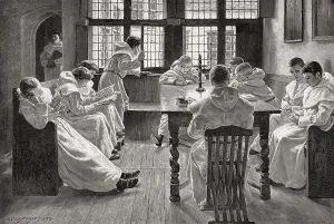Schoolboy Education Prints: Lessons in the monastery school