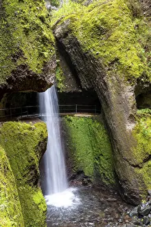 Madeira Waterfall Prints: Levada do Moinho, Waterfall in a gorge