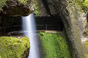 Madeira Waterfall Prints: Levada do Moinho, Waterfall in a gorge