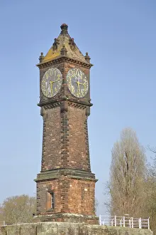 Clock Tower Architecture Prints: Level tower to display the water level in the lock