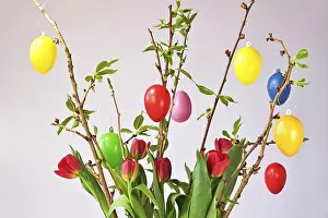 Easter Egg Arrangement Prints: Still life with Easter eggs, Easter bouquet