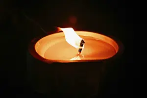 Dark Evening Atmosphere Prints: Light on the grave at night