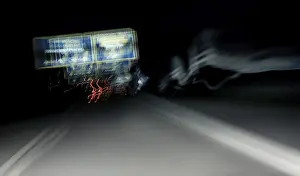 Time Exposure Lighting Effect Prints: Light trails on a highway