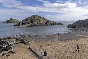 Welsh Coastline Photography Prints: Lighthouse, beach, Mumbles Head