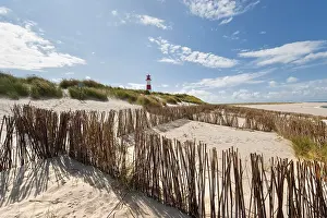 German North Sea Coast Prints: Lighthouse with blue sky at Ellenbogen