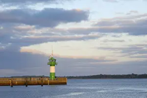 Baltic Sea Lighthouse Prints: Lighthouse at the Nordermole in the evening light