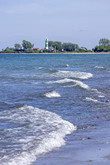 Travel Photography Germany Prints: Lighthouse, waves, surf, Bulk