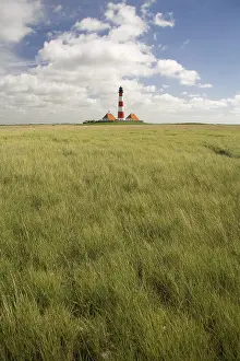 Abandoned German Buildings Prints: Lighthouse at Westerhever, Eider Peninsula