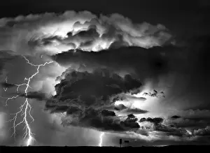 North America Thunderstorms Prints: Lightning Storm Clouds Canada Saskatchewan Dramatic Summer