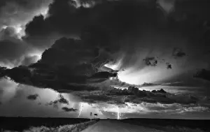 North America Thunderstorms Prints: Lightning Storm Clouds Canada Saskatchewan Dramatic Summer
