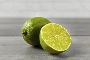 Lime Fruit Prints: Whole lime and other one cut in half