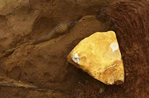 Central Europe Natural Preserves Prints: Lines and structures, reddish rock of limonite