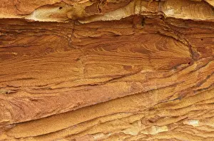 Morsum Cliff Geotope Germany Prints: Lines and structures, reddish rock of limonite