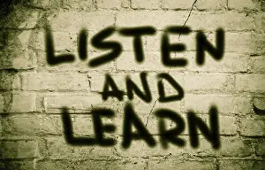 Education Symbolic Picture Prints: Listen And Learn Concept
