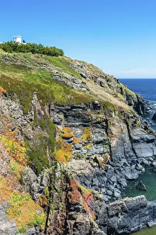 Lighthouses In The UK Prints: Lizard Lighthouse and Housel Bay Cliffs