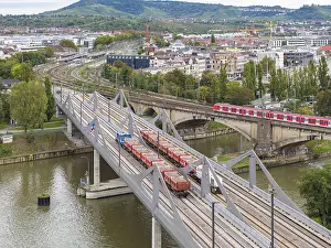 German Railway Infrastructure Prints: Load test on the Neckar Bridge