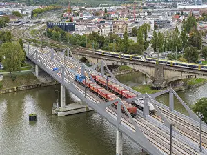German Railway Infrastructure Prints: Load test on the Neckar Bridge