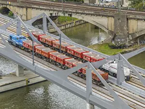 Freight Train Weight Test Prints: Load test on the Neckar Bridge