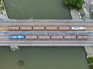 Transportation In Europe Prints: Load test on the Neckar Bridge