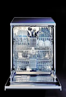 Kitchen Appliances Prints: Loaden automatic Dishwasher