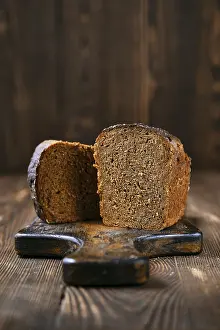 Artisan Rye Bread Prints: Loaf of artisan rye bread cut on half