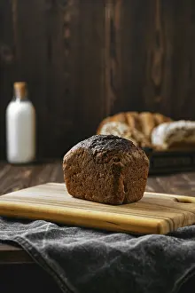 Homemade Rye Bread Prints: Loaf of artisan rye bread on a table