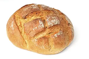 Food Photography Germany Prints: Loaf of bread, white background
