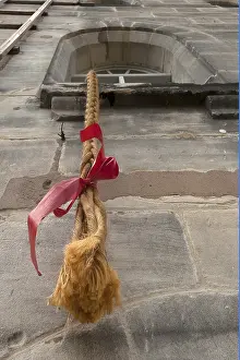Industrial Museum Lauf Germany Prints: A long braid hanging from the tower window