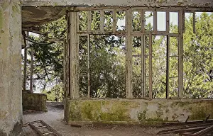 Lost Place Prints: Lost Place, interior with windows