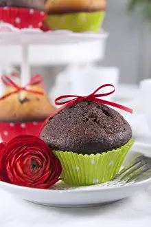 Decorative Still Life Photography Prints: Lovingly decorated muffins on a coffee table