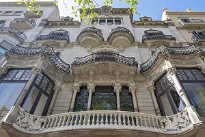 Architecture In Southern Europe Prints: Low angle view of Casa Malagrida facade