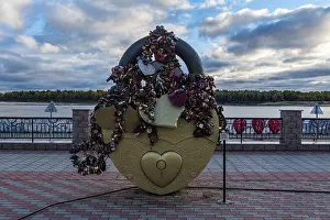 Urban Environment Russia Prints: Lucklocks on a art installation