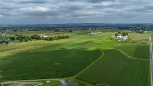 Rural Countryside Scenery Prints: Lush fields stretch across the landscape