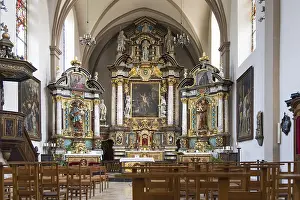 Prints of Luxembourg stadt, Luxembourg - Ocotber 1, 2022: Interior of chapel at Neumunster abbey in the Grund in Luxembourg city Luxembourg Prints: Luxembourg Stadt Print: Neumunster Abbey Chapel Interior
